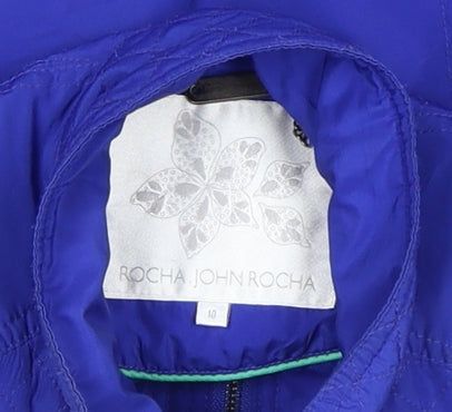RJR.John Rocha Women's Blue Quilted Mid-Length Jacket Size 10