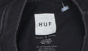 HUF Men's Black Graphic Long Sleeve Cotton T-Shirt S