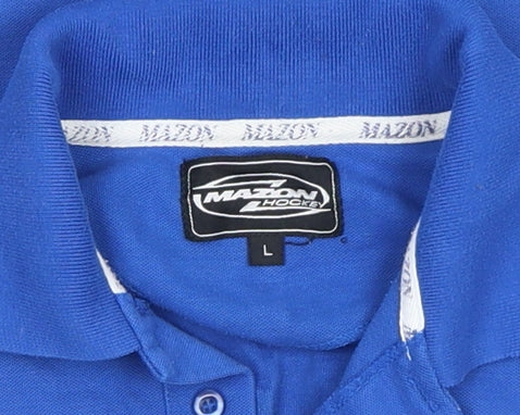 Mazon Men’s Blue Colourblock Sports Polo Shirt Size L