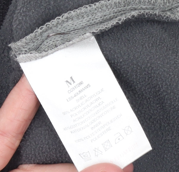 Brave Soul Women Grey Full Zip Hooded Sweatshirt Size M