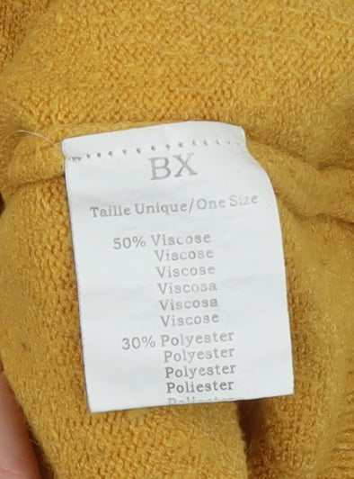 Enzoria Women Mustard Yellow Hooded Pullover Glitter COCO Sweatshirt One Size