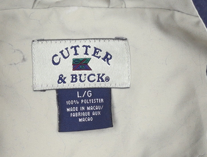 Cutter & Buck Men's Beige Windbreaker Jacket L Golf Sports Casual