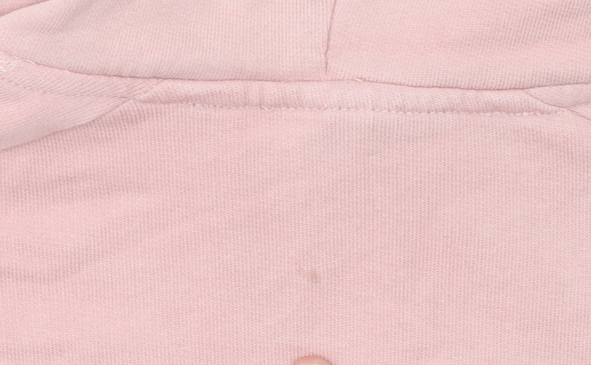 H&M Womens Pink Cotton Pullover Hoodie XS Regular Fit