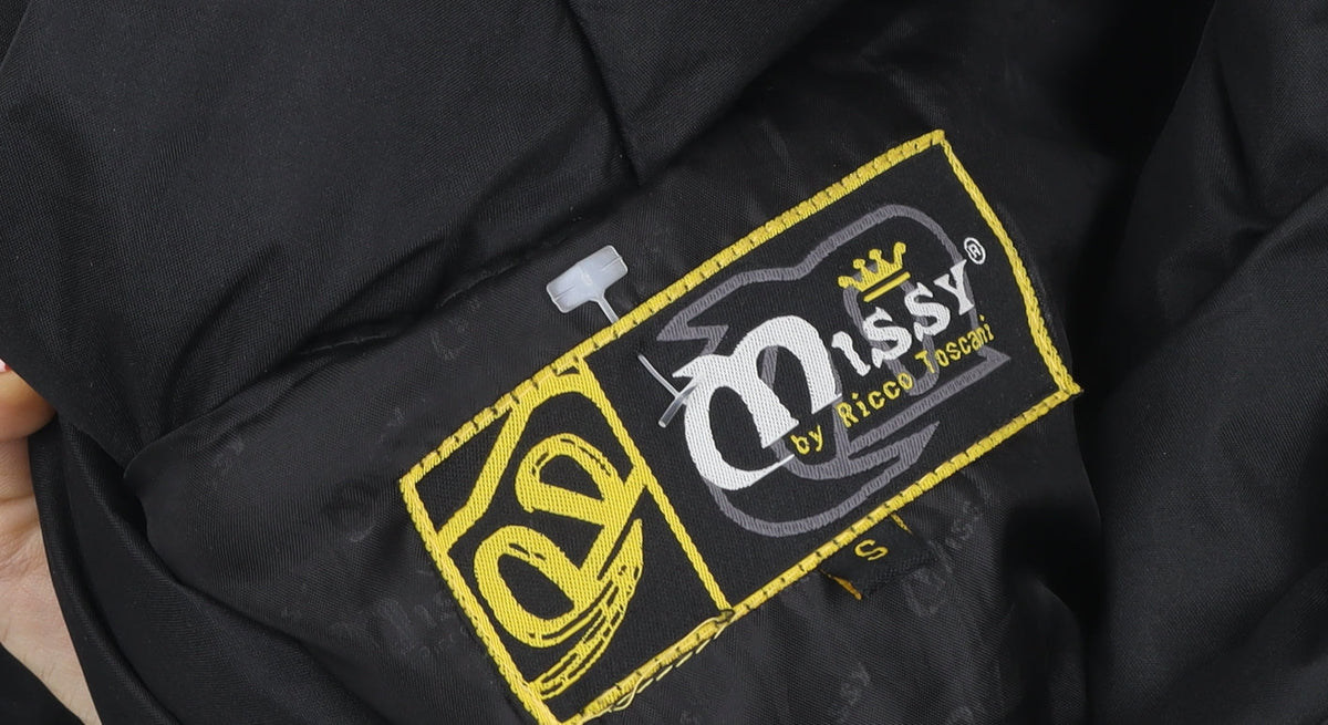 Missy by Ricco Toscani Womens Black Belted Mid-Length Jacket Size S
