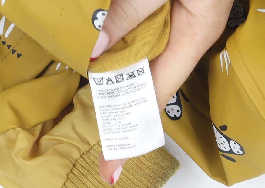 Fresk Unisex Baby Yellow Penguin Print Hooded Waterproof Rain Jacket 18-24M