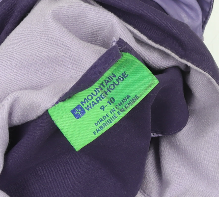Mountain Warehouse Teens Purple Waterproof Hooded Rain Jacket Size 8