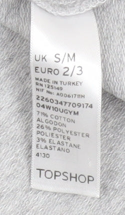 Topshop Women Grey S Coatigan Hooded Jersey Casual Jacket
