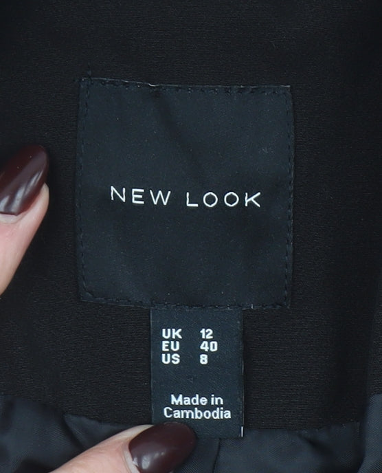 New Look Women Black Size 12 Slim Fit Single-Breasted Blazer