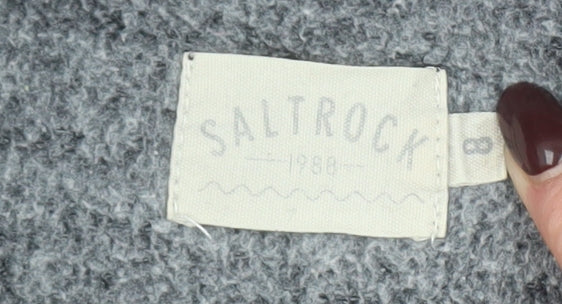 Saltrock Womens Grey Hoodie Size 8 Love Your Ocean Pullover Sweatshirt