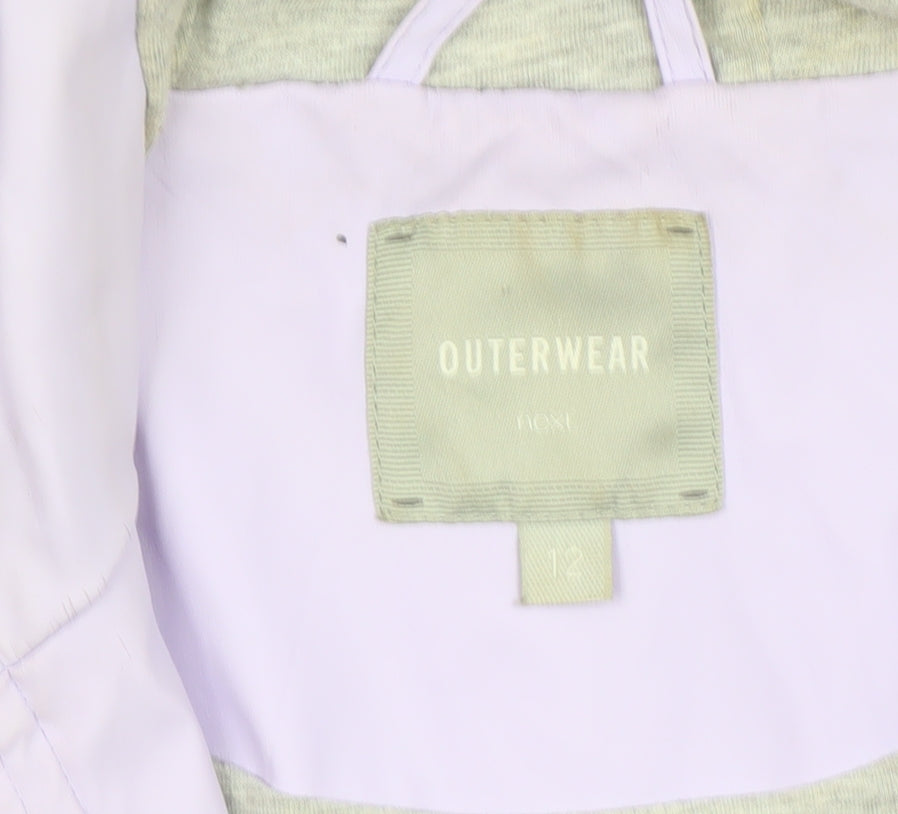 Next Women's Lilac Waterproof Hooded Parka Jacket Size 12