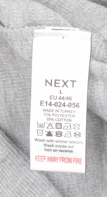 Next Women Grey Pullover Hoodie L Polyester Cotton Blend