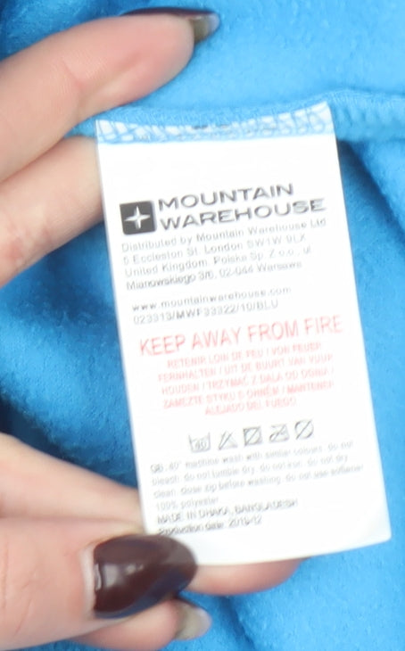 Mountain Warehouse Girls Blue Fleece 1/4 Zip Pullover Sweatshirt 13 Years