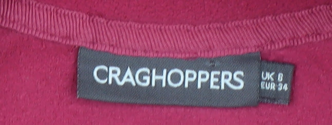 Craghoppers Women's Red Fleece 1/2 Zip Pullover Sweatshirt UK 8
