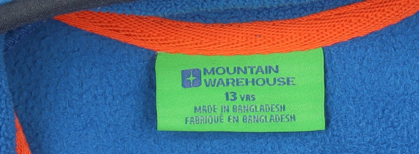 Mountain Warehouse Boys Blue Fleece Full Zip Jacket Size 13 Years