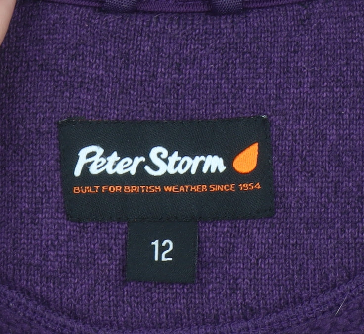 Peter Storm Women's Purple Fleece Full Zip Mid-Length Jacket Size 12