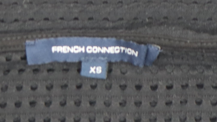 French Connection Women Black XS Cotton Blend 3/4 Sleeve Top