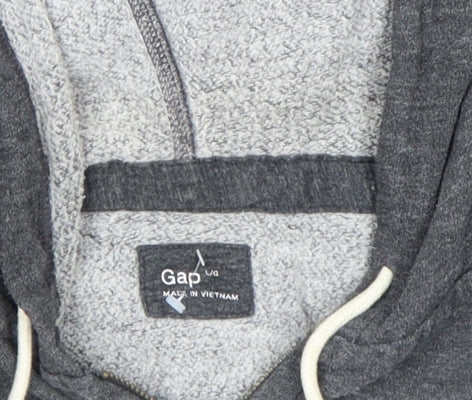 Gap Men's Grey Full Zip Hoodie L Lightweight Cotton Blend