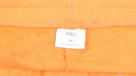 Marks & Spencer Men's Orange 3XL Jersey Sweat Shorts with Drawstring