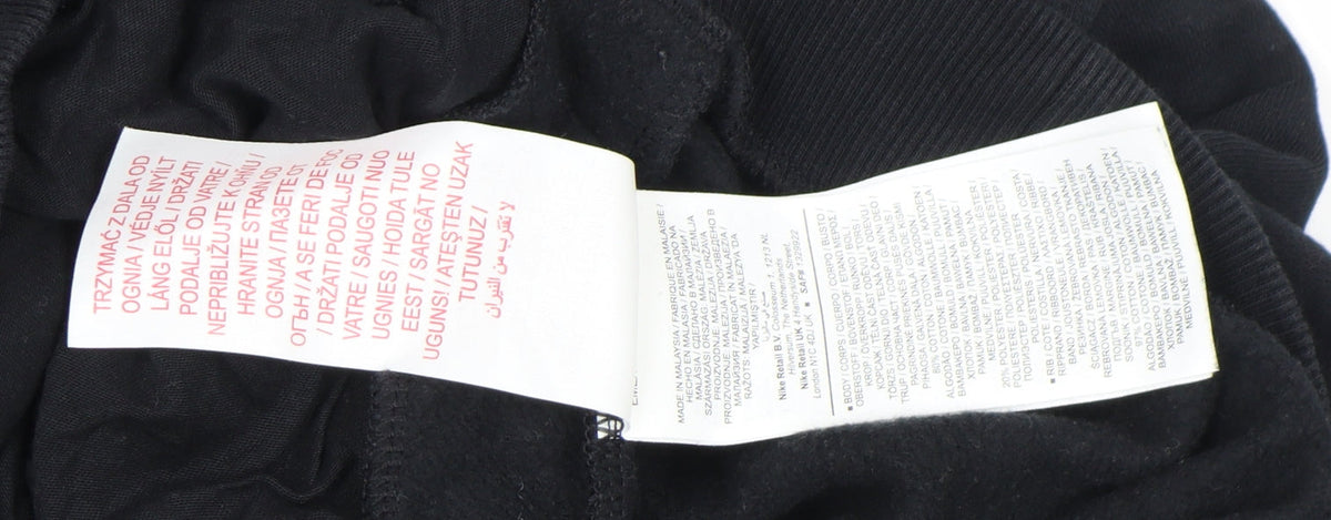 Nike Girls Black XL Pullover Fleece Hoodie with Logo Print