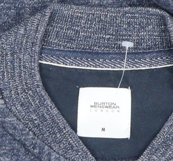Burton Menswear London Men's Blue Bomber Jacket M Regular Cotton Blend