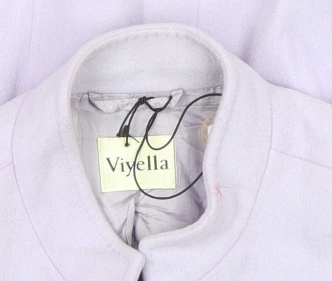 Viyella Women Purple Wool Cashmere Blend Button Jacket Size 10
