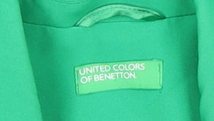 United Colors of Benetton Women's Green Viscose Single-Breasted Blazer UK 12