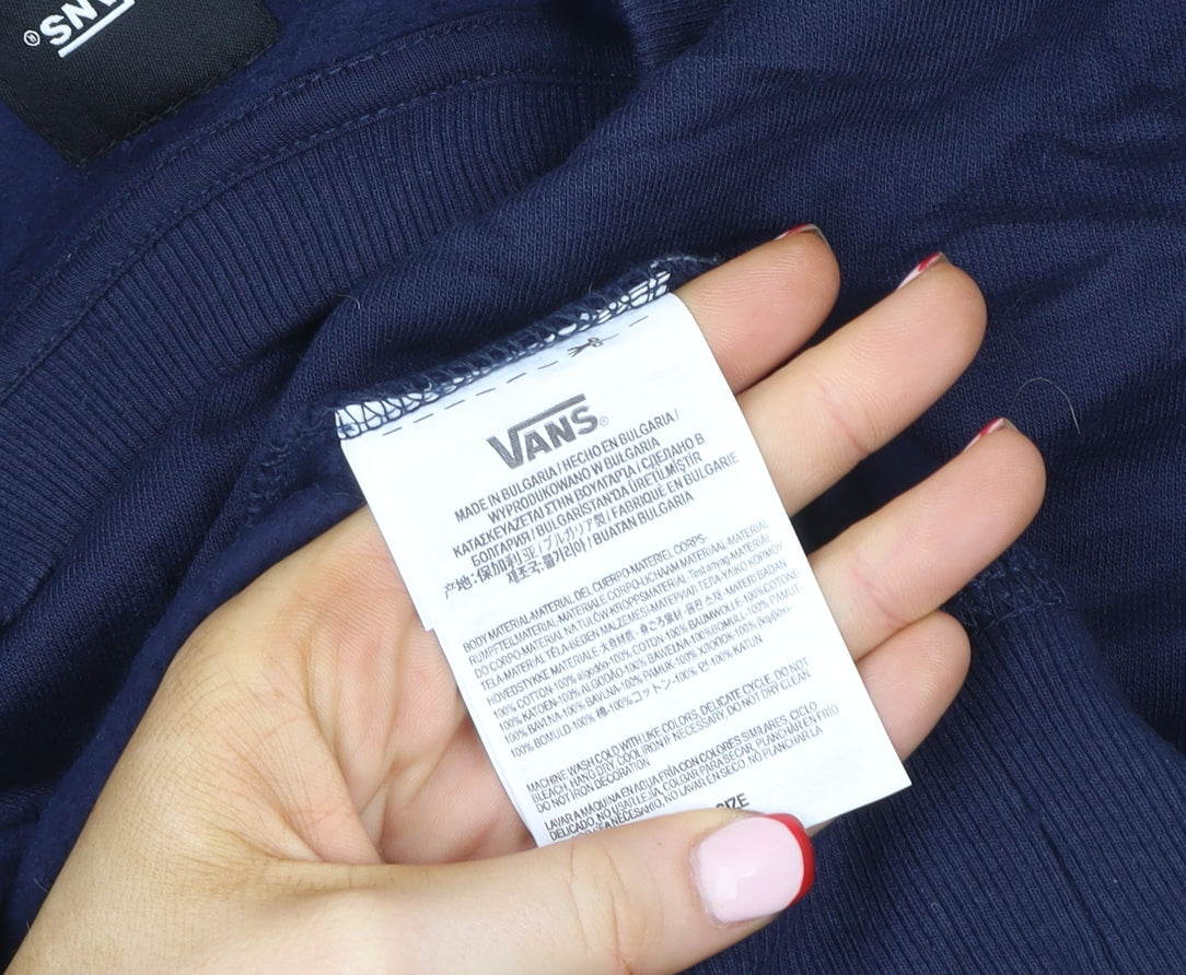 Vans Men's Blue XS Crew Neck Logo Pullover Sweatshirt