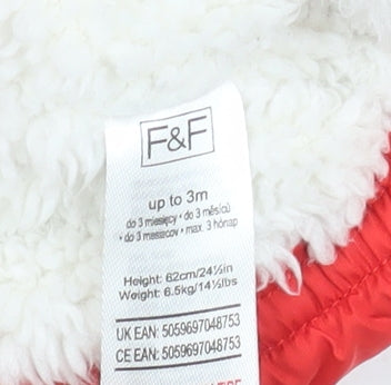F&F Unisex Baby Navy Red Colourblock Puffer Jacket 0-3 Months Hooded Lined