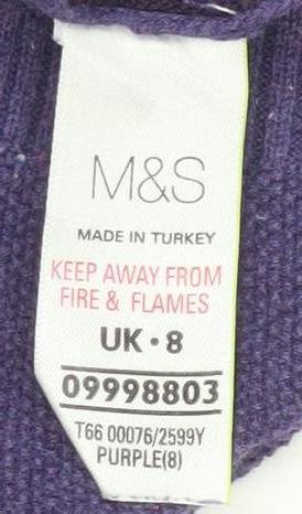 Marks & Spencer Women’s Purple Cotton Knit Blouse UK 8