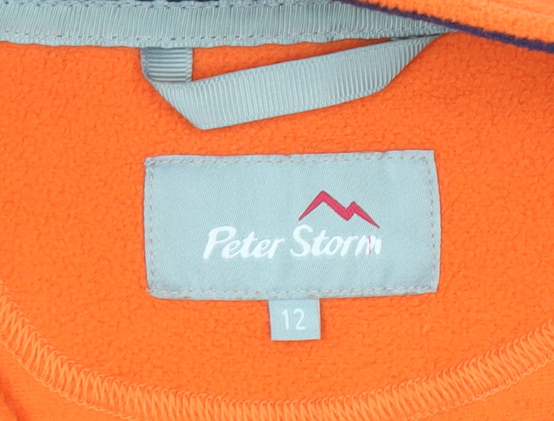 Peter Storm Women's Orange 1/2 Zip Fleece Sweatshirt Size 12