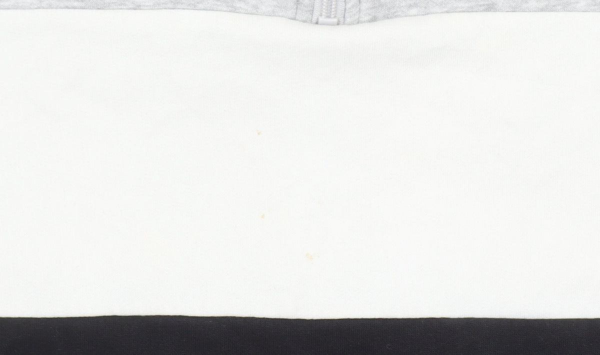 H&M Boys Grey White Black Colourblock 1/4 Zip Sweatshirt 14Y