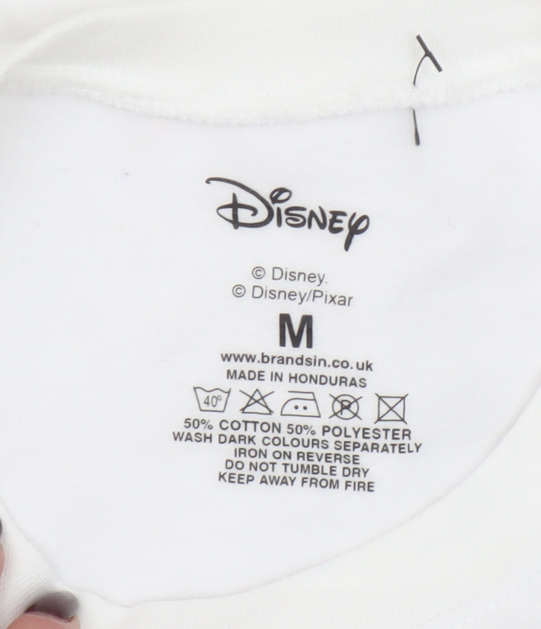 Disney Women White Mickey Mouse Christmas Lights Sweatshirt M