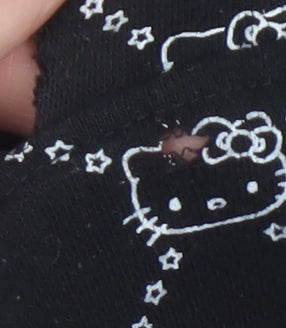 H&M Divided Hello Kitty Black Hoodie Womens S Pullover Cotton Blend
