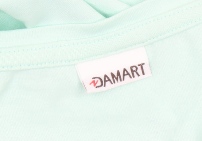 Damart Women’s Green Cotton Short Sleeve Basic T-Shirt Size 14/16