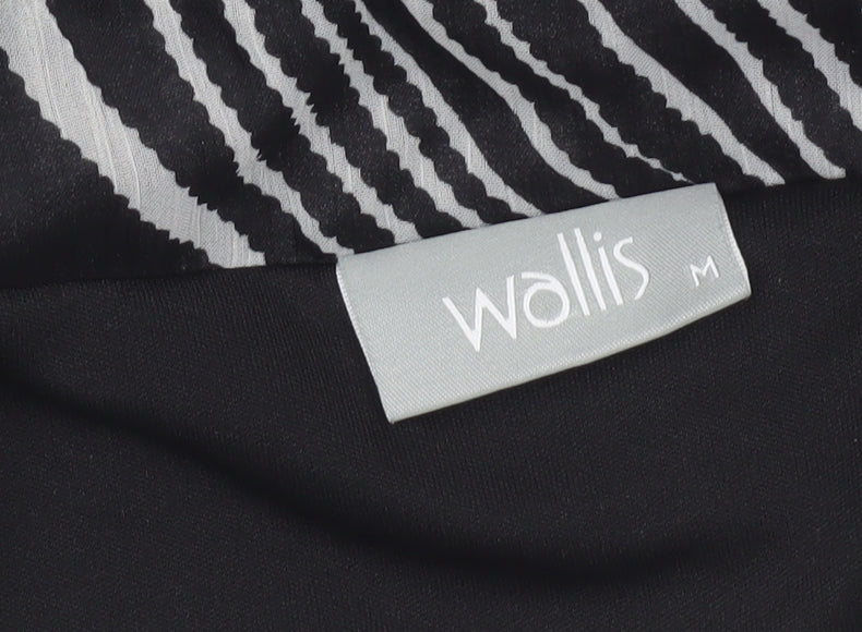 Wallis Womens Black Zebra Beaded Halter Neck Sleeveless Tunic Blouse Size M