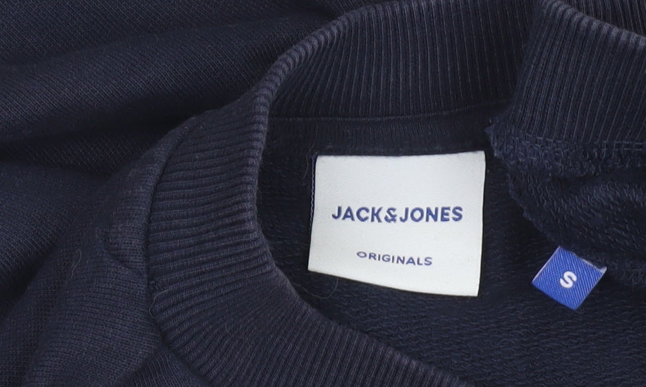 Jack & Jones Men's Blue Small Crew Neck Pullover Sweatshirt