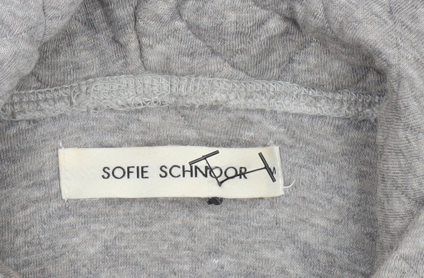Sofie Schnoor Women’s Grey Quilted NYC Pullover Hoodie Size M