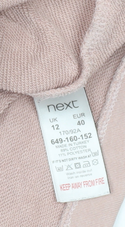 Next Women Pink Leopard Print Long Sleeve Pullover Sweatshirt UK 12