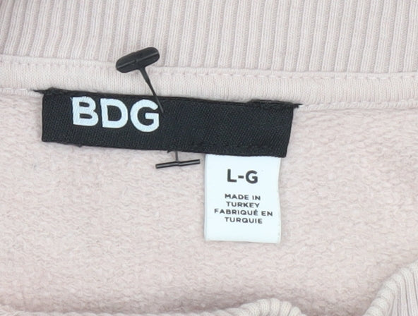 BDG Women Beige Cotton Pullover Sweatshirt Size L