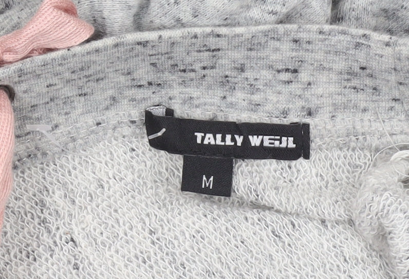 Tally Weijl Womens Grey Lace Up Pullover Sweatshirt Size M