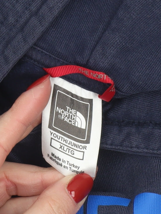 The North Face Boys Blue XL Pullover Hoodie Sweatshirt Cotton Logo