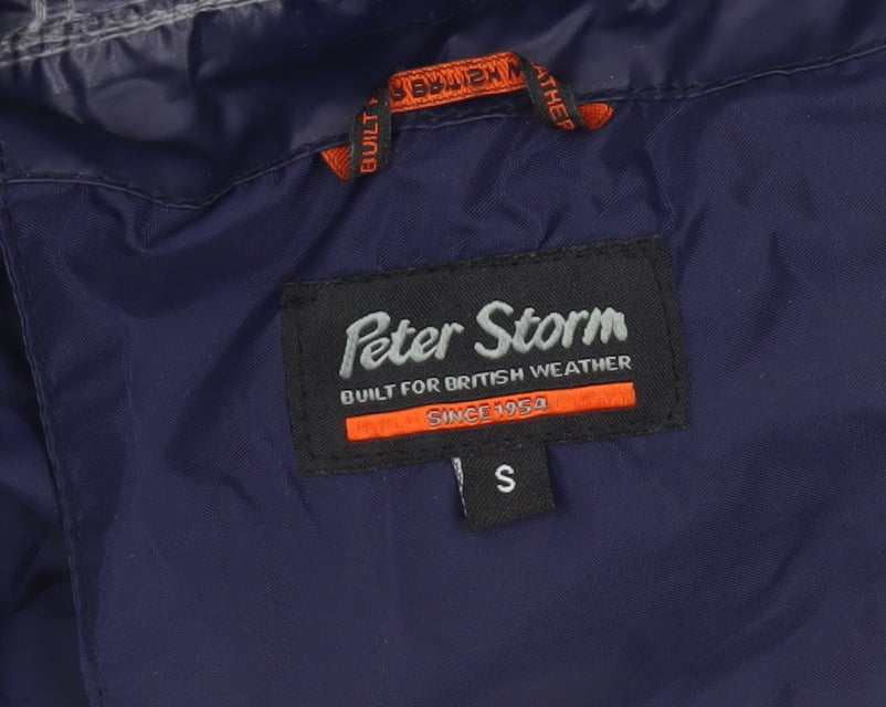 Peter Storm Men's Blue Waterproof Hooded Rain Jacket Size S