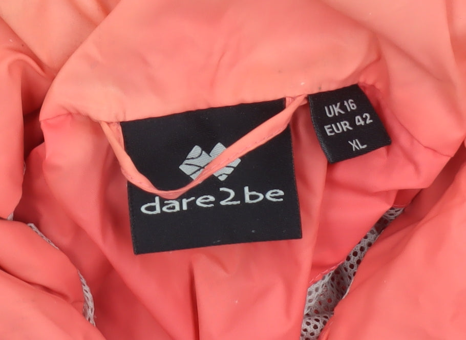Dare 2b Women's Pink Waterproof Hooded Rain Jacket Size 16