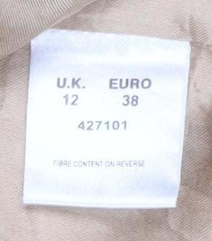 Eastex Beige Quilted Coat Unisex Adults Size 38 Mid-Length Polyester