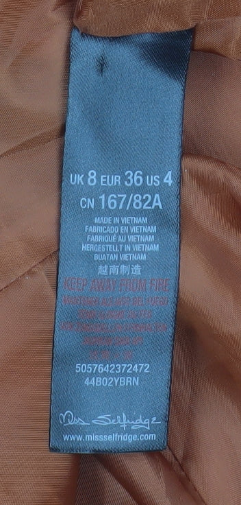 Miss Selfridge Women's Orange Double-Breasted Blazer UK 8