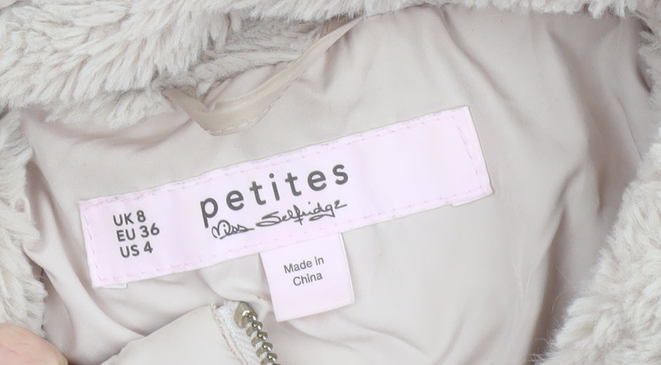 Miss Selfridge Petites Beige Puffer Jacket UK 8 Petite Women’s