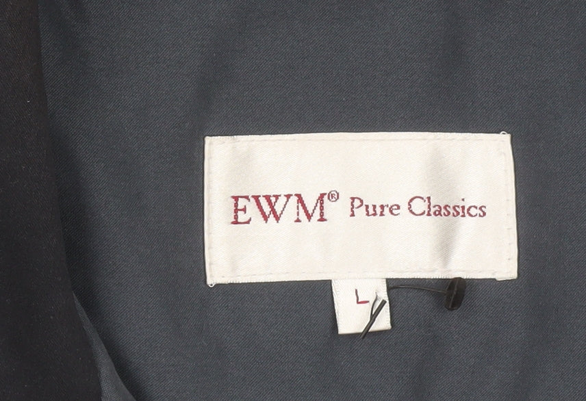 EWM Men's Blue L Basic Polyester Blend Casual Jacket Lined