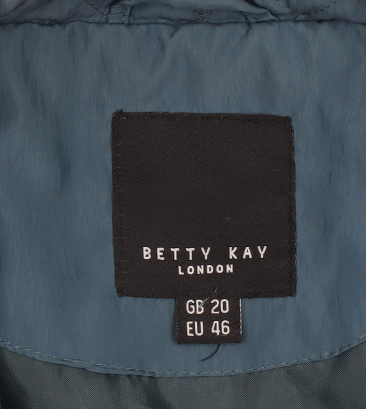 Betty Kay Women Blue Size 20 Mid-Length Zip Puffer Jacket