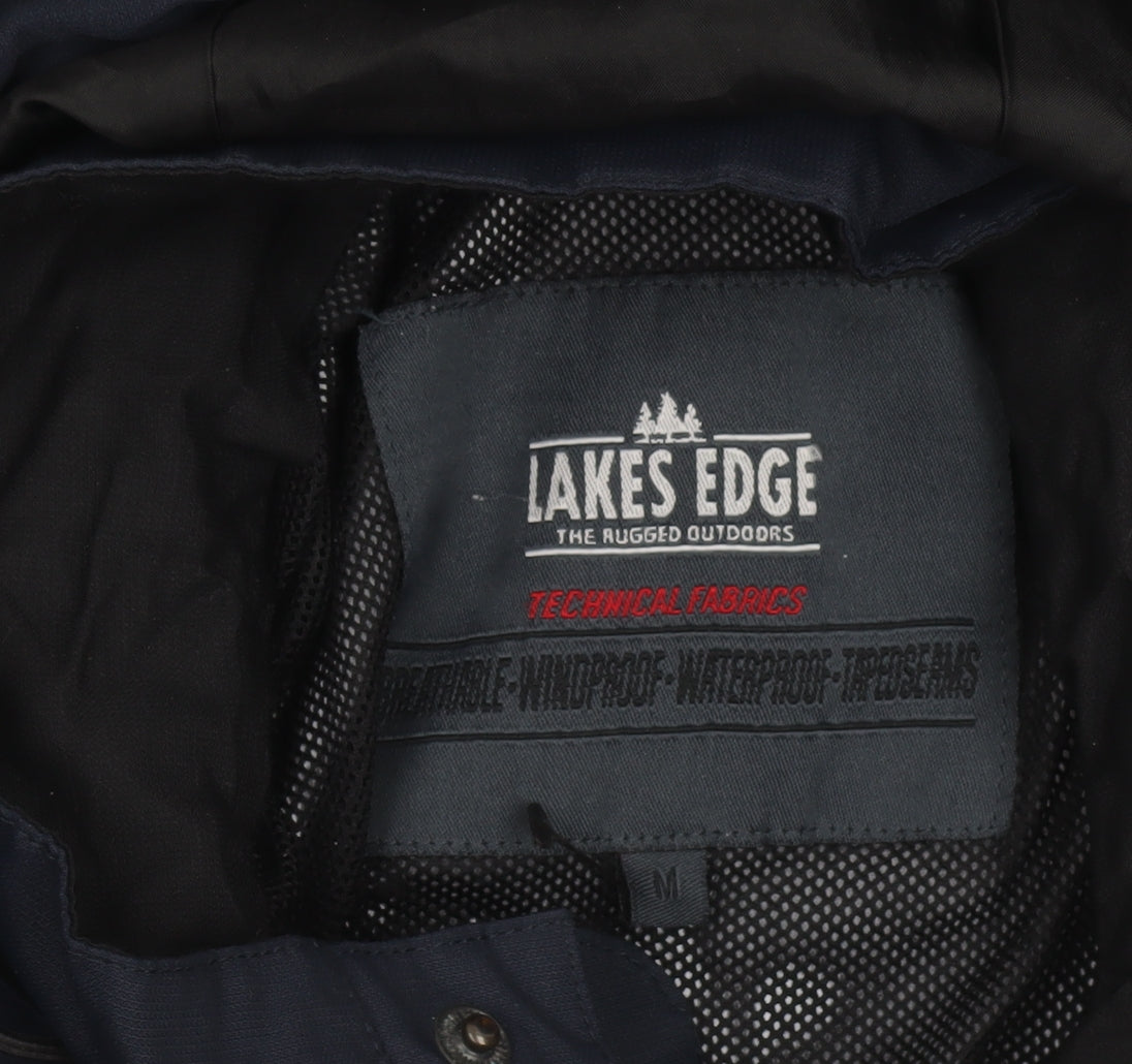 Lakes Edge Men's Blue Waterproof Hooded Parka Jacket M