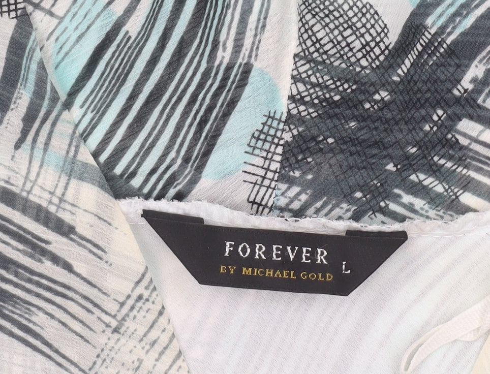 Forever by Michael Gold Women's Multicoloured Chiffon Blouse L
